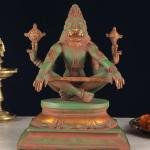 Brass Yog Narsimha Statue - 11" Antique Green Stone Finish | Handcrafted Yoga Narasimha Sculpture | Jaipurio